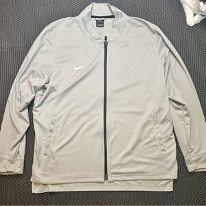 Nike Gray Performance Jacket Full-Zip Stand-Up Collar